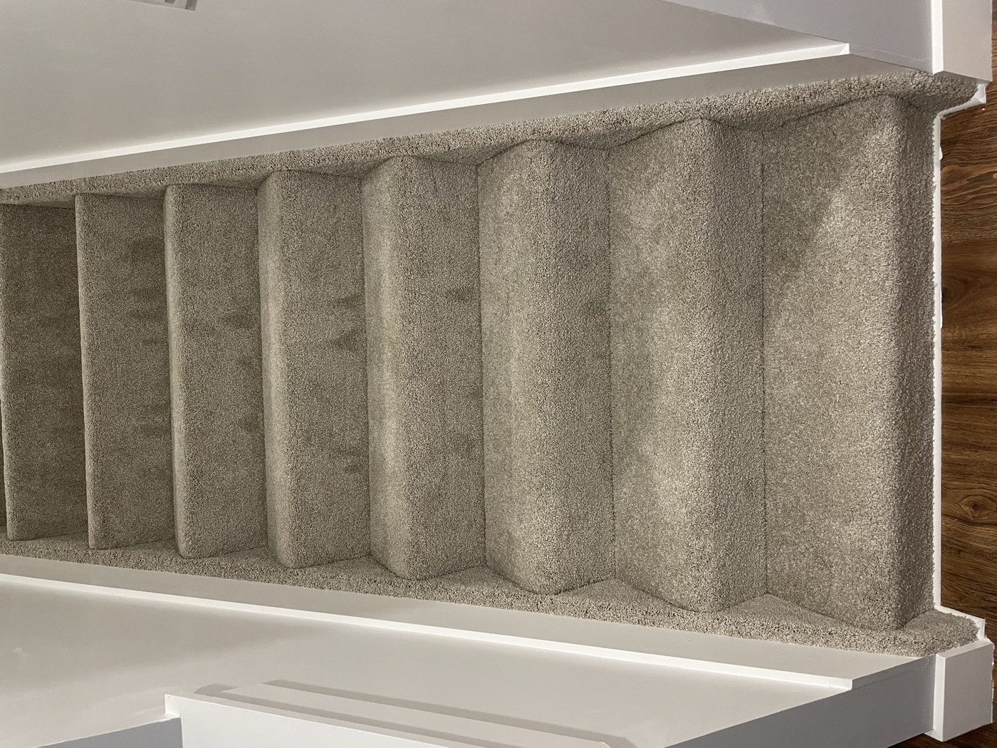 New carpeted stairs in a new home